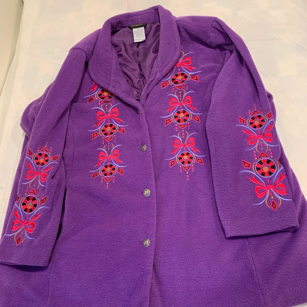 Bob Mackie Purple Wearable Art Jacket